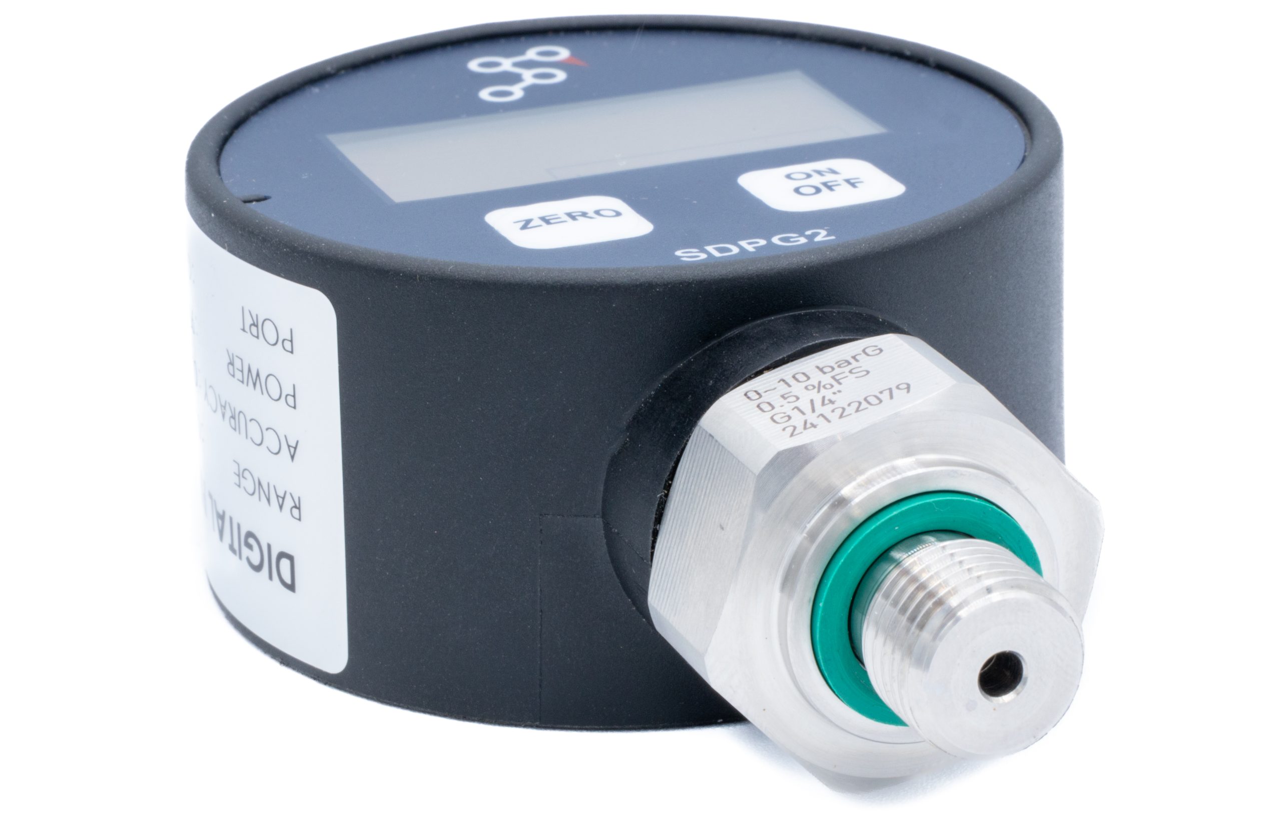 SDPG500 Series digital pressure gauge showing pressure port
